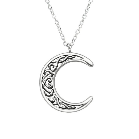 Sterling Silver Moon Necklace - Picture 1 of 7